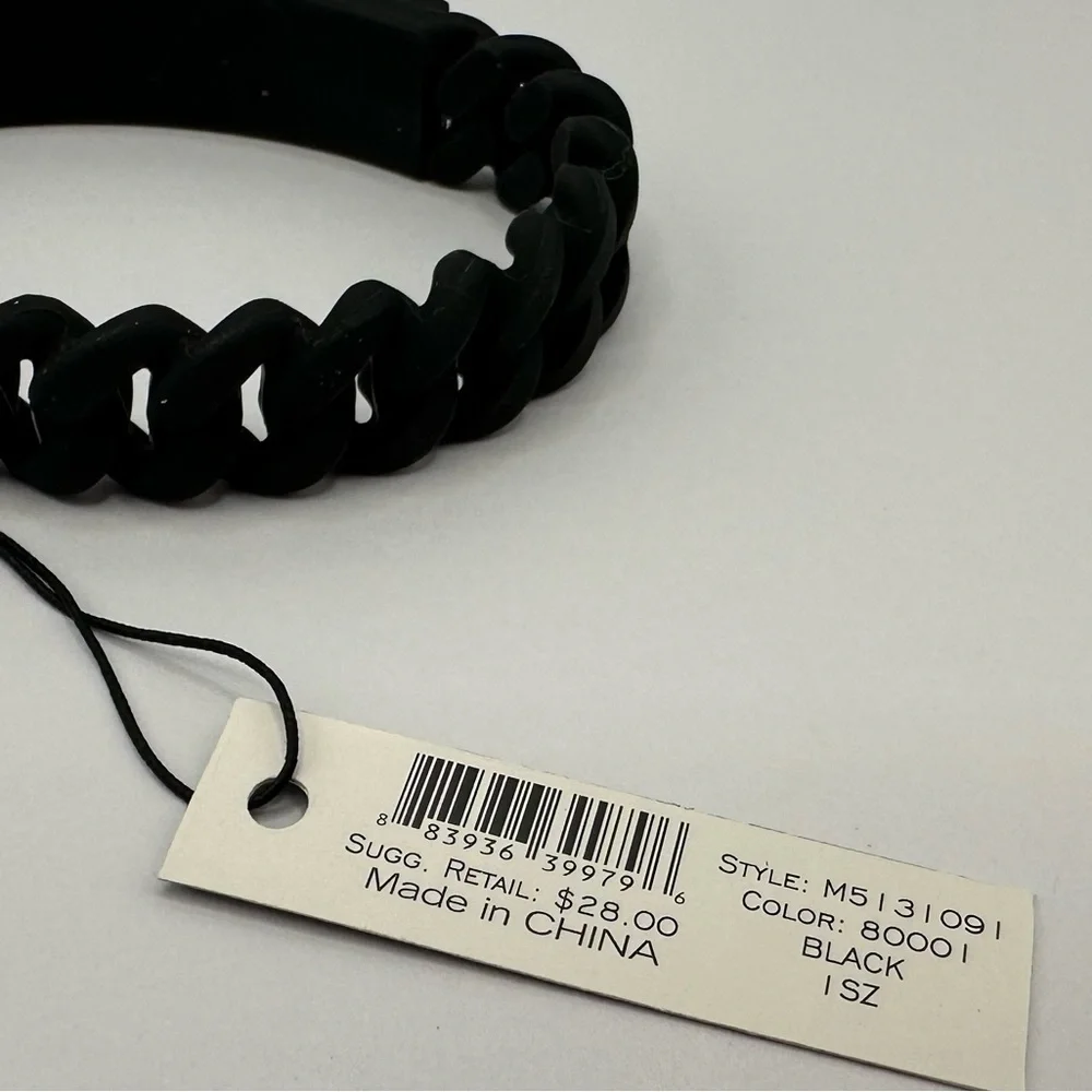 Marc by Marc Jacobs Black Silicone Braided Bracelet NWT - Picture 7 of 7